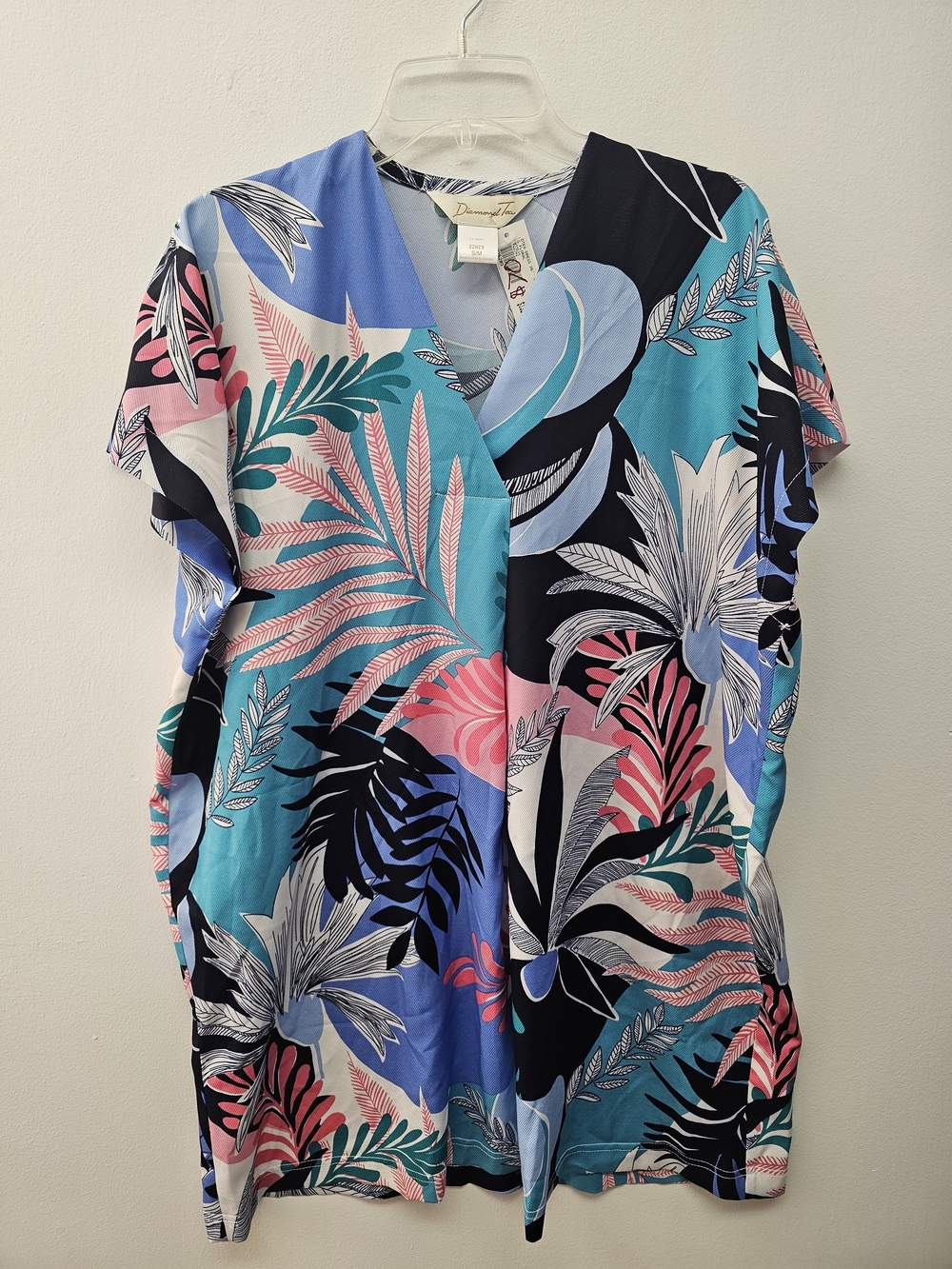 Diamond Tea Blue Multi Floral V-Neck Midi Dress